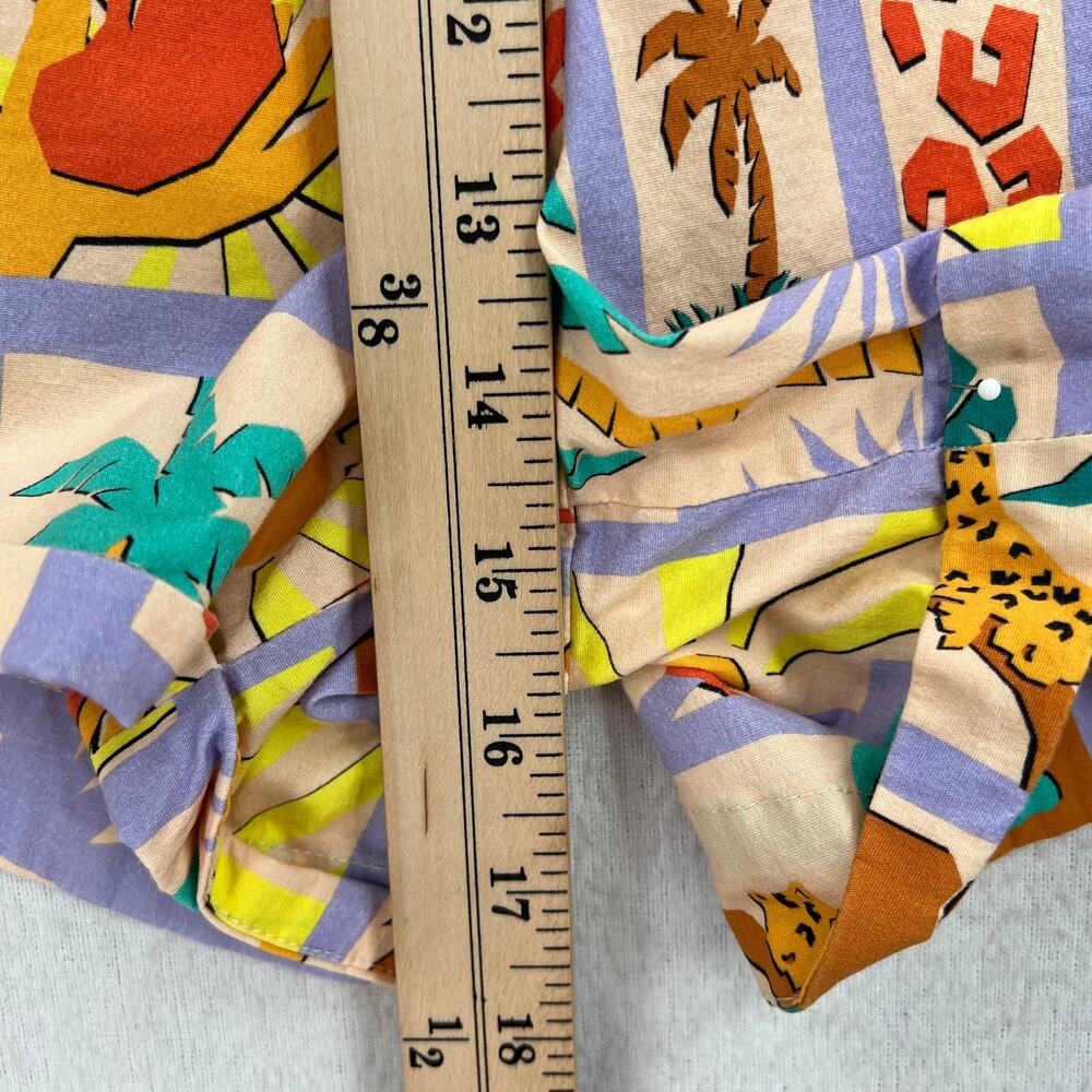 FARM RIO ANTHROPOLOGIE Patch Print Short Womens Medium Purple Peach Pull On - Picture 16 of 16